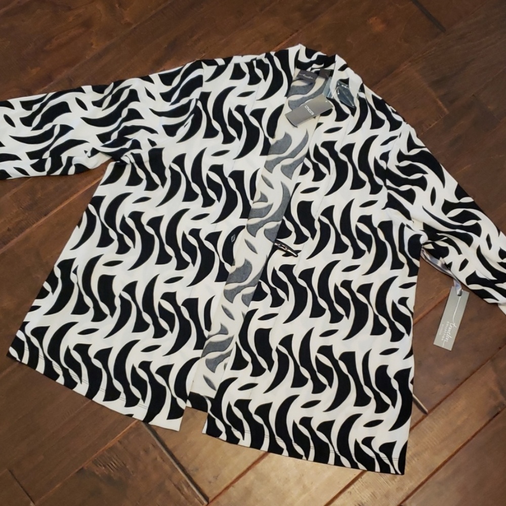 Chico's Twirling Lines Printed jacket